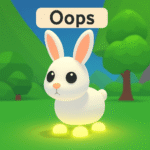 Neon bunny named oops